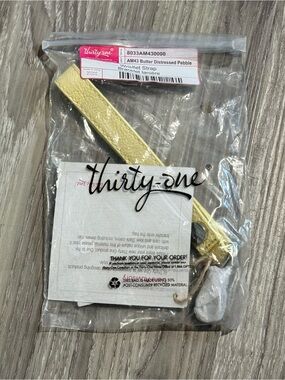 Thirty-One Butter Distressed Pebble Wristlet Strap